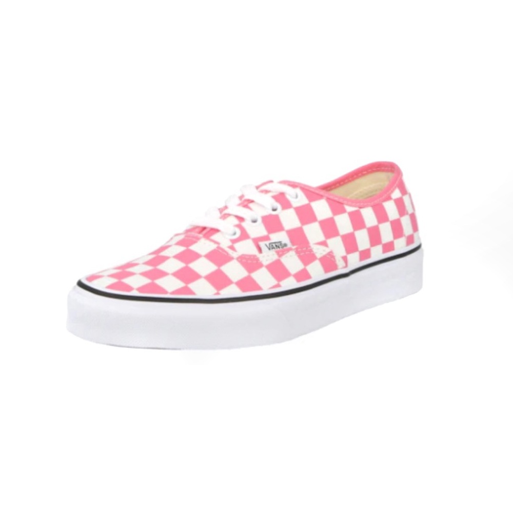 Vans Off the Wall Authentic Pink and White Checkerboard Skate Sneakers Shoes